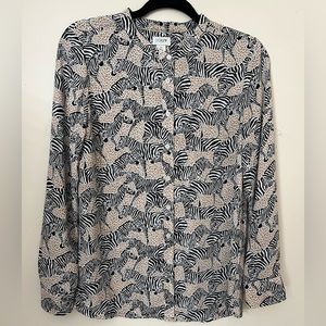 J Crew Zebra Print Blouse